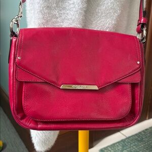 Coach  Taylor convertible shoulder/Crossbody bag  Scarlet red/magenta
Silvertone